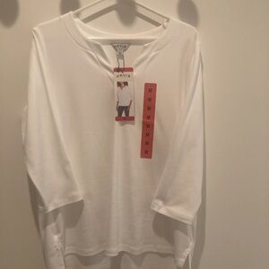 White 3/4 sleeve top